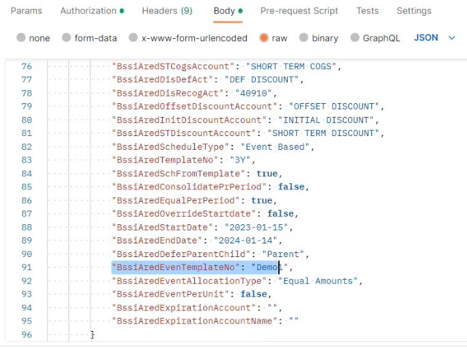 API Code, Schedule Type
